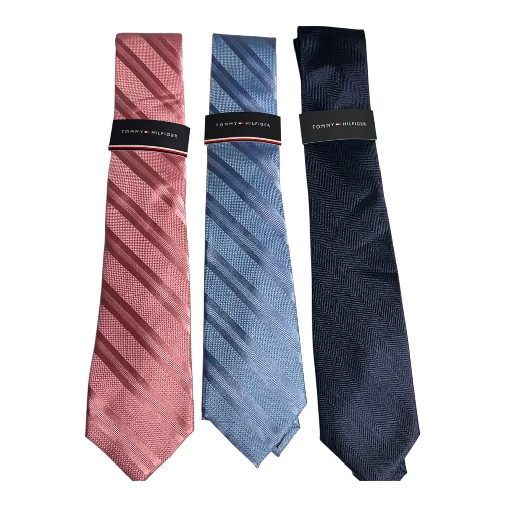Tommy‎ Hilfigher Tie Lot of 3  Mens Designer Neck Ties Business Office Classic - Picture 2 of 5